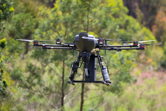An AirSeed Technologies drone that can plant up to 40,000 seeds a day