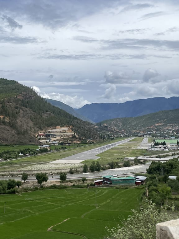 Runway at Paro International Airport.