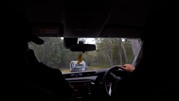 QYAC rangers accessing the Cypress Camps on Minjerribah (North Stradbroke Island) near Canalpin Creek