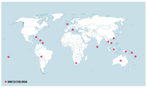 The many locations where products made from hawksbill turtles were purchased before being donated to the Surrender Your Shell project