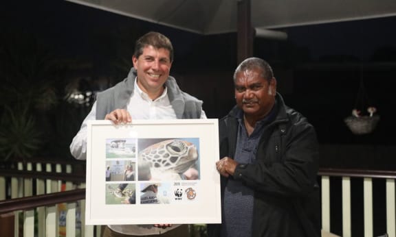 Martijn Wilder (WWF-Australia President) & Eddie Smallwood (Elder/Chairperson of Gudjuda Reference Group)