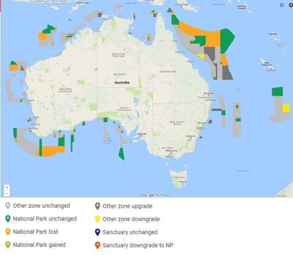 Map showing proposed changes