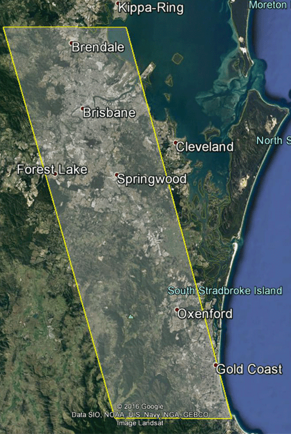 Map representing 296=000 hectares (Queensland)