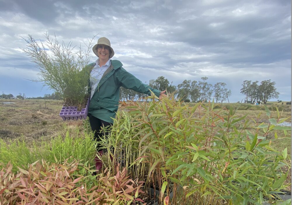 Chloe Frick (PhD Student, University of Adelaide) sets a trap on Yorke Peninsula.