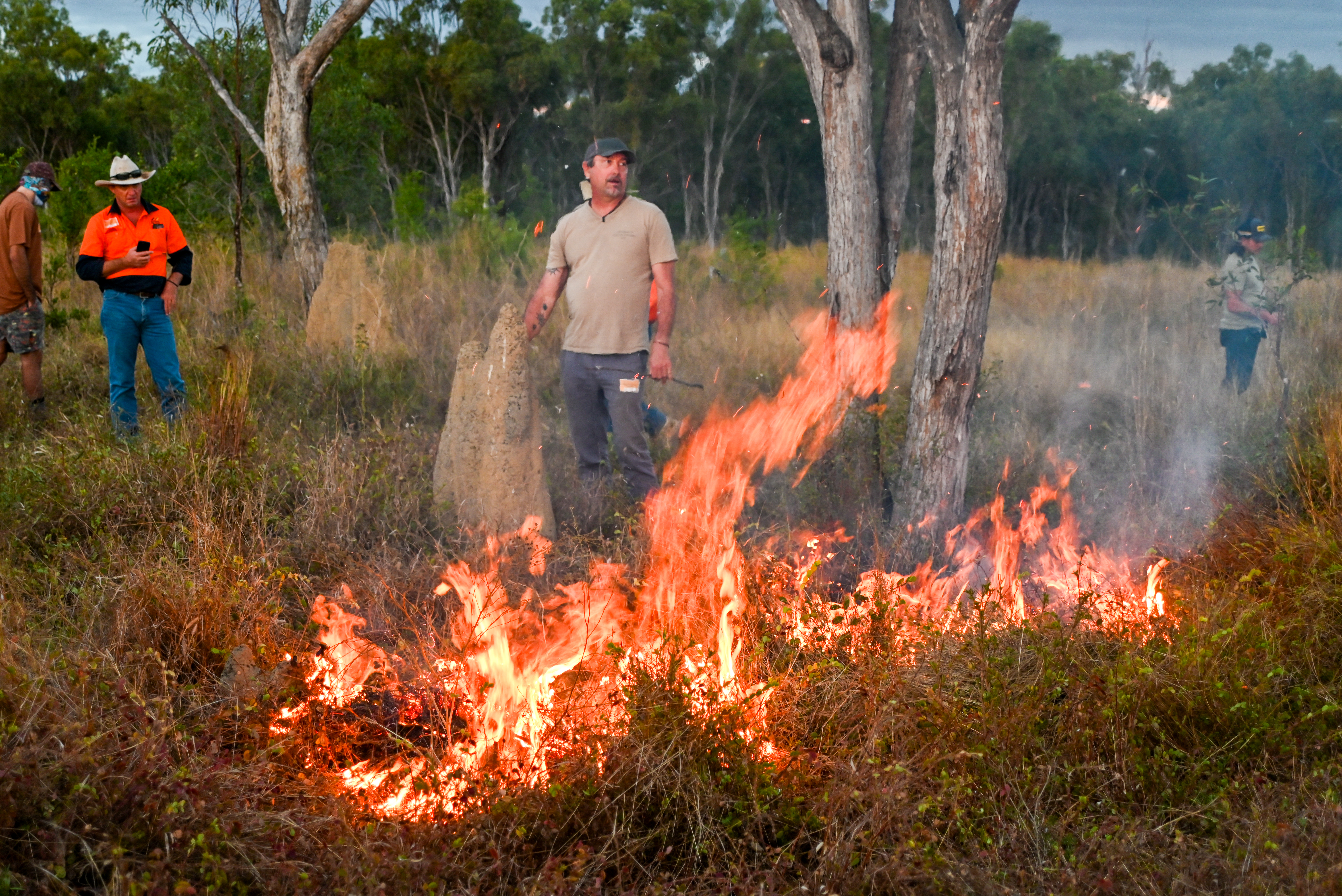 Uncle Victor Steffensen, proud Tagalaka man, cultural burning expert and co-founder of the Firesticks Alliance conducting a workshop on Jervoise Station.